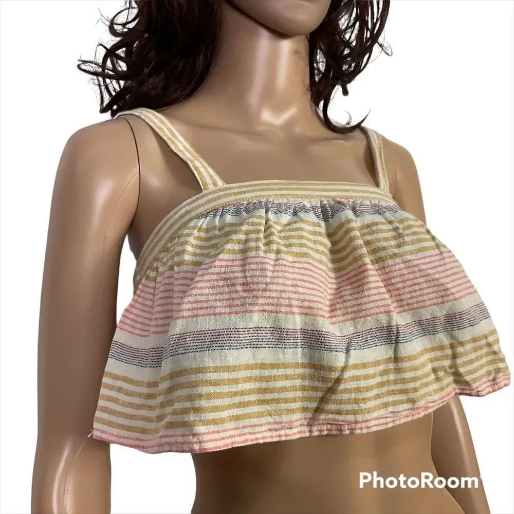 Anthropologie Kaisely Y2K pastel striped crop cami top XS